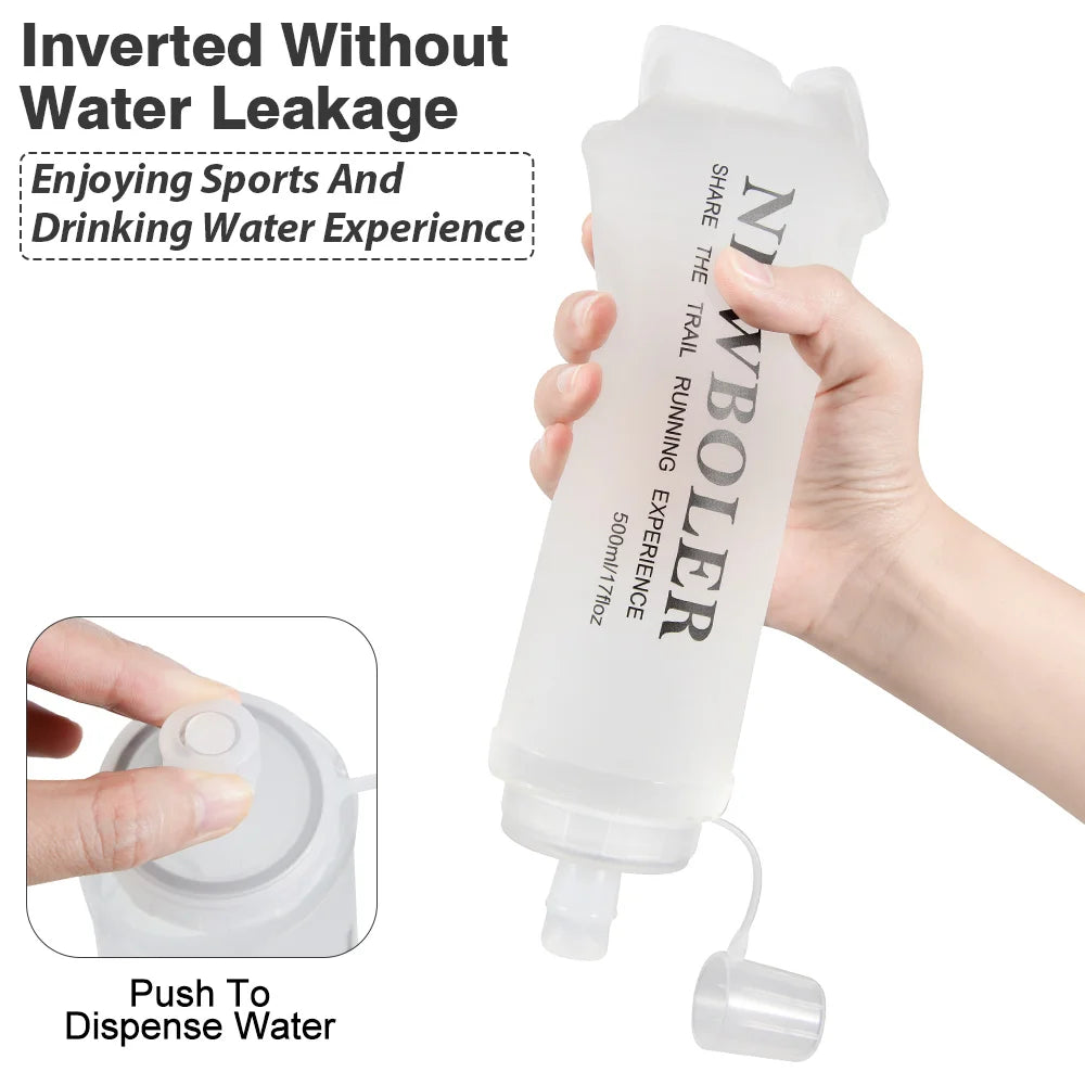 NEWBOLER Sports Water Bottles BPA-Free Collapsible Soft Flask Running Camping Hiking Hydro Flask Soft Water Bottle for Hydration
