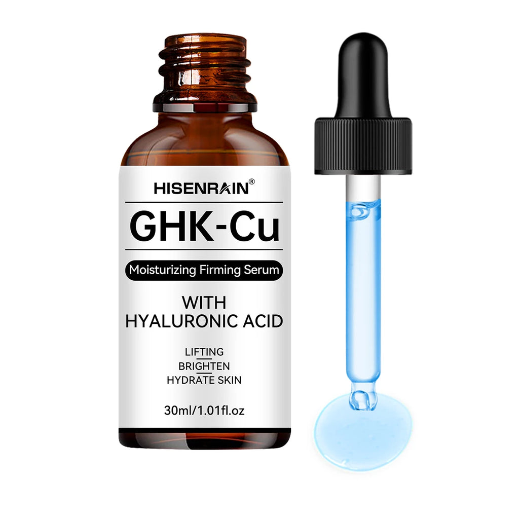 HISENRAIN GHK-CU Blue Copper Peptide Essence Liquid Lifting Tightening Facial Contour Deep Hydration Elastic Skin Absorption