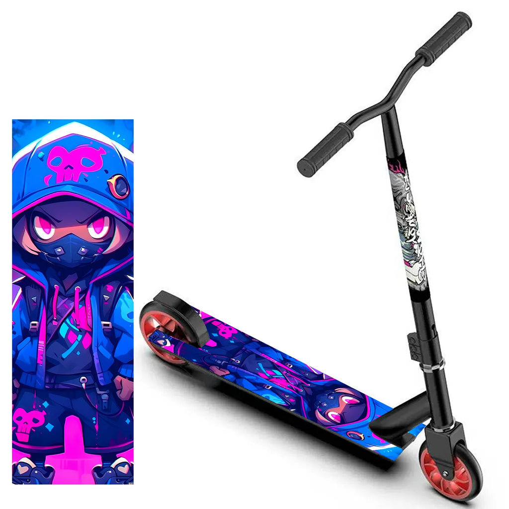 1 large colorful dark cute cool boy scooter sticker, scooter sticker, scooter DIY decorative sticker/skateboard body personalize