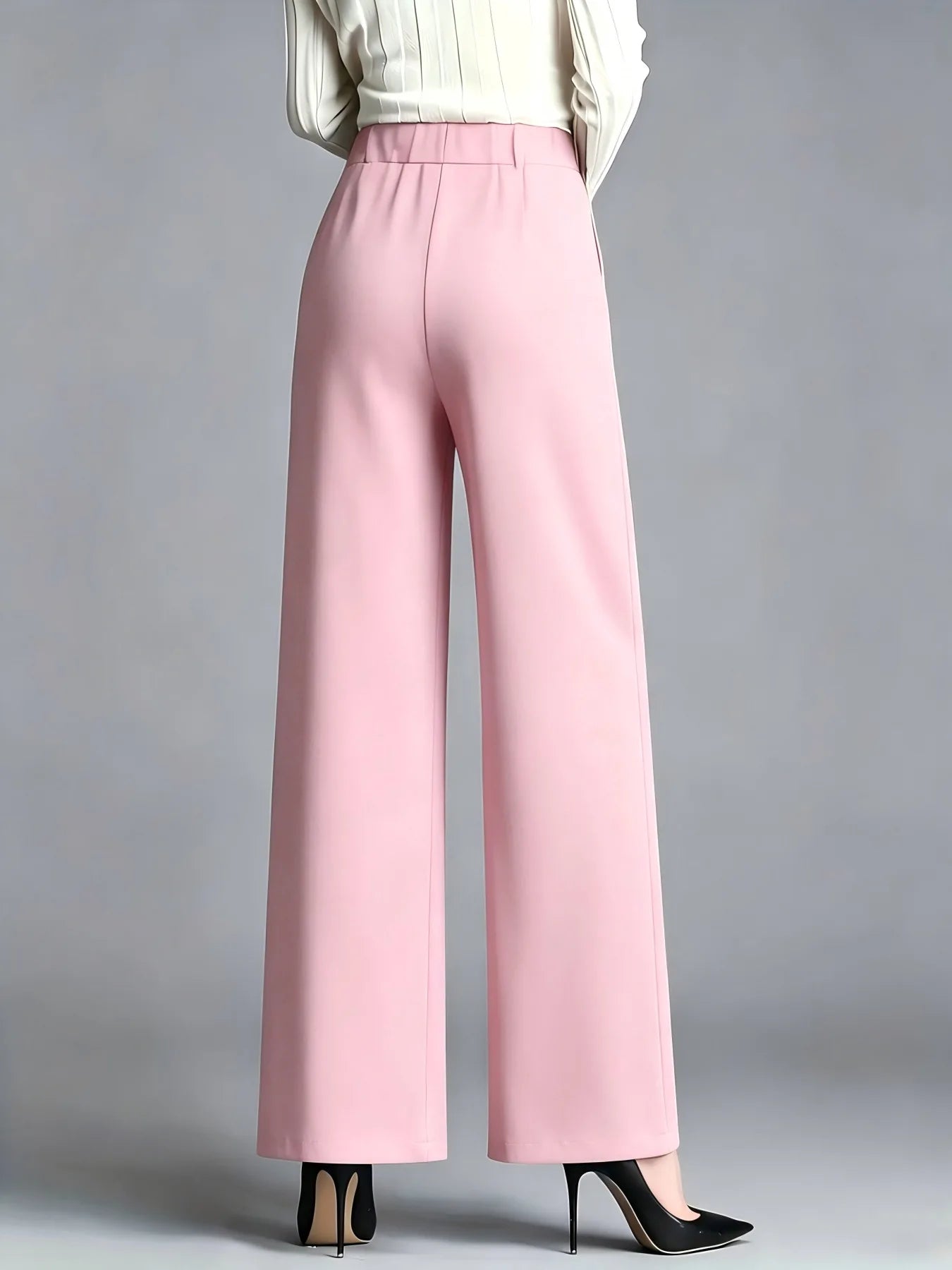 Women High Waist Draped Wide Leg Suit Pants Loose Slimming Straight Casual Versatile Trousers Multiple Colors Daily Commuter
