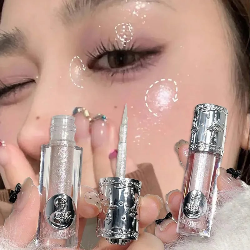 Balletism Glitter Liquid Eyeshadow Pearly Fine Shimmer Long Lasting Sparkling High Gloss Sequin Eye Shadow Lying Silkworm Makeup