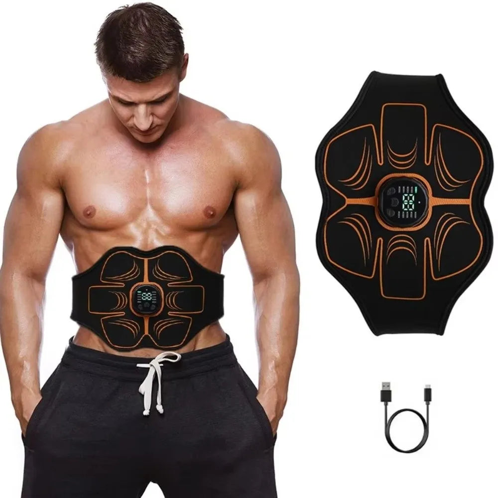 Electric Abdominal Belt Waist Trainer Wireless Abs Trainer USB Recharge Portable EMS Muscle Stimulator Body Slimming