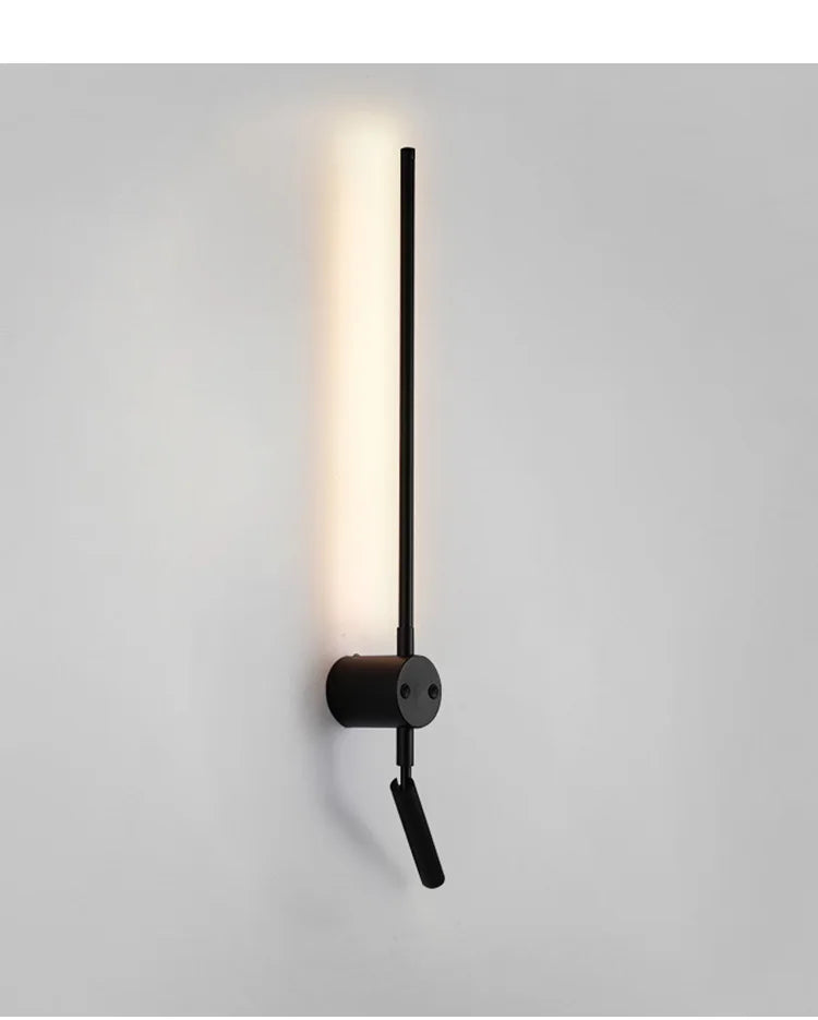 Modern LED Wall Lamp with Switch Bedroom Light Stairs Hallways Living Room Nordic Art Background Decor Black Lights Bathroom