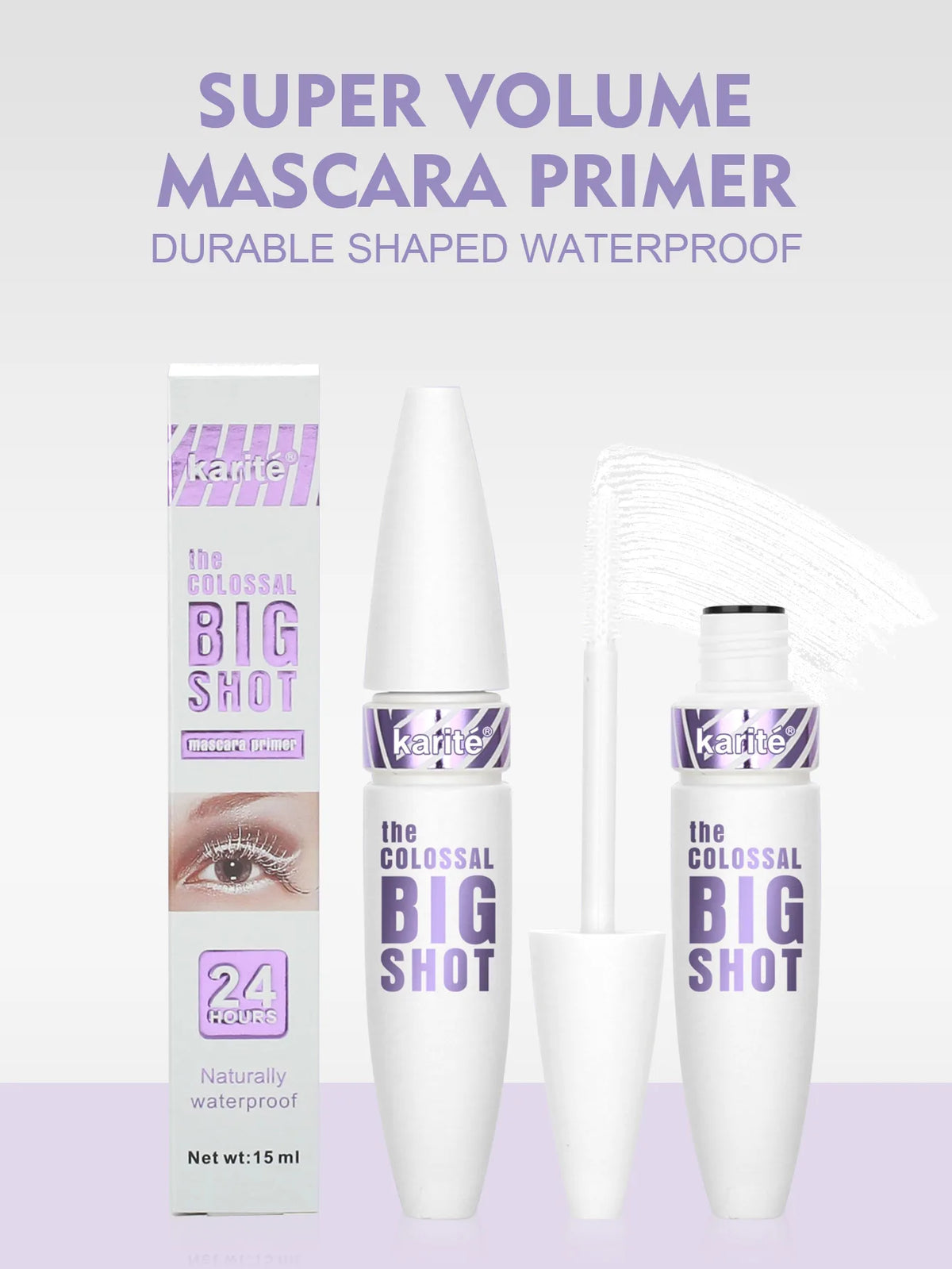 White Mascara Primer Waterproof Anti-Smudge Eyelash Base Cream Thicken Lengthening White Mascara Cosmetic Eye Makeup Tool