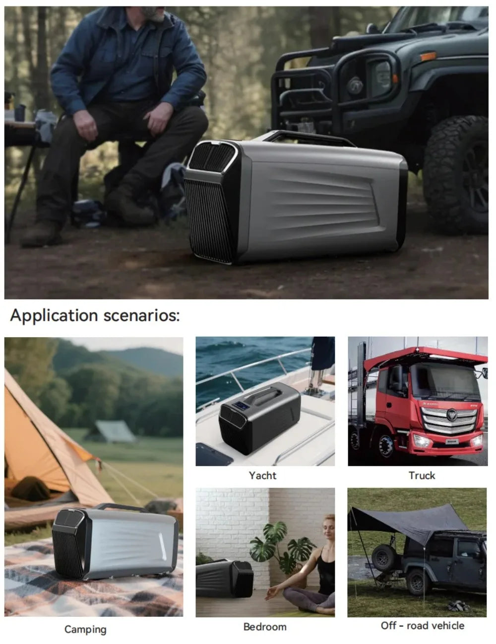 Hot Sale New Portable  Air Conditioner – 5200 BTU  with Power Station Support Great for Camping  RV Travel and Outdoor Use