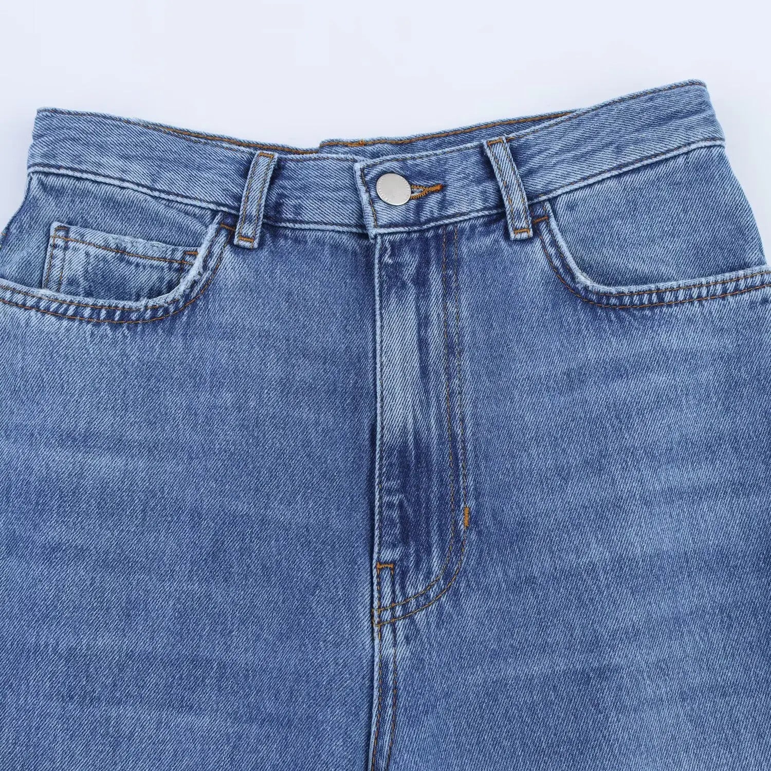 HH Women Summer New Fashion Thin Single-breasted Loose Folds Denim Shirt+High Waist Zipper Pocket Wide-leg Casual Pants Suit