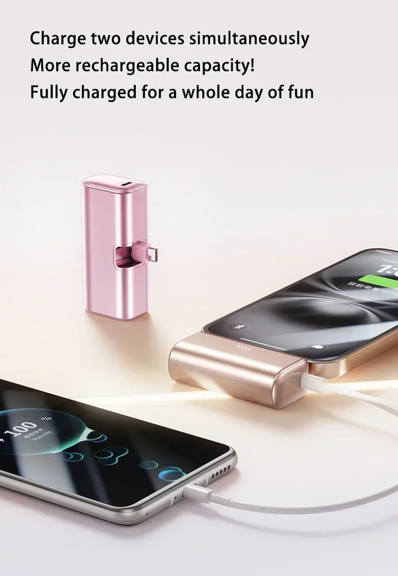 Lenovo 500000mAh Mini Portable 20W Fast Charging USB C Power Bank Travel Battery Pack Charger for iPhone 15 16 Android Devices