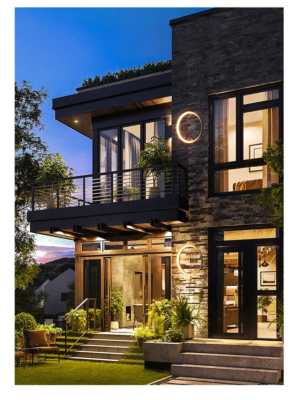Outdoor Moon Wall Light Modern IP65 Waterproof Porch Garden Wall Lamp Patio Garage Door Antiwa Fixtures Lighting Decoration