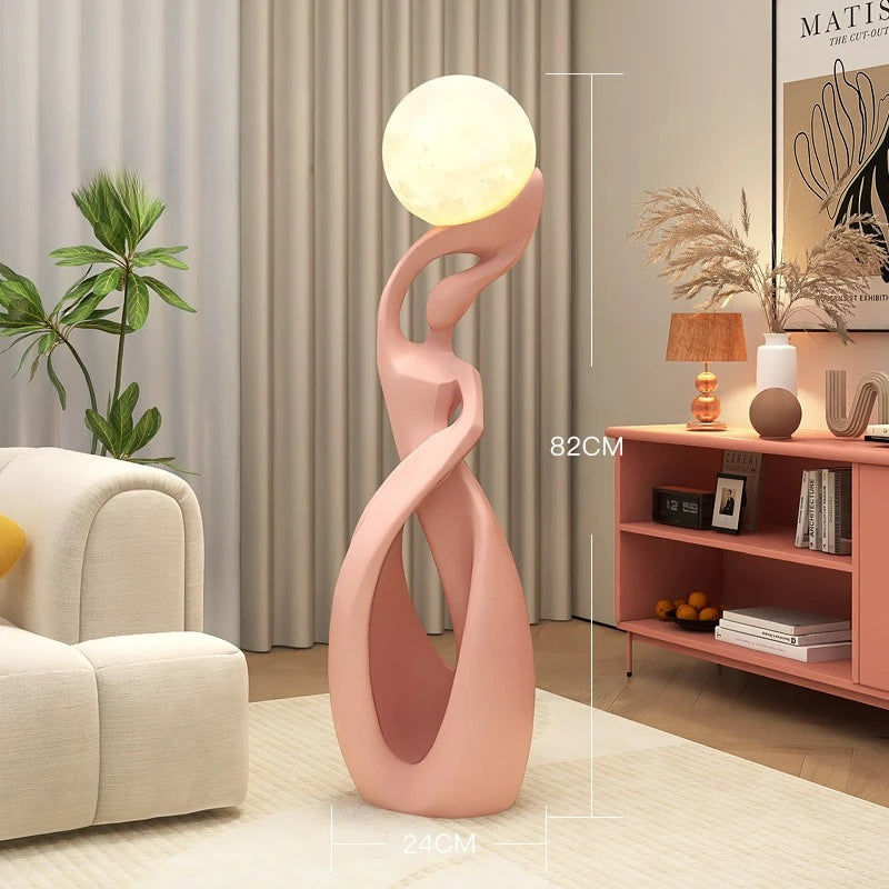 Artistic Lady Floor Lamp Moon Color Lighttapping Adjustable USB Charging Home Living Room TV Cabinet Sofa Side Floor Lamp