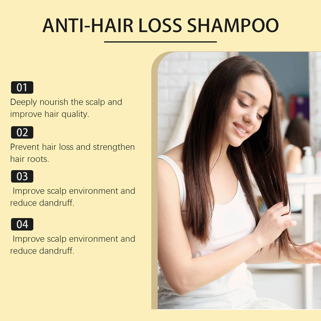 Ginseng Hair Shampoo Clean Scalp Improve Hair Quality Refreshing Oil Control Anti Dandruff Reduce Hair Loss Ginseng Shampoo