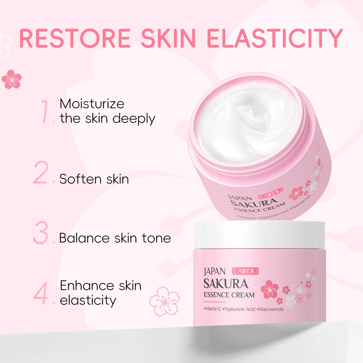 LAIKOU Japan Sakura Cream 25g Niacinamide Brightening Moisturizer Deep Hydration Repair Oil‑Control Gentle Nourishing Skin Care