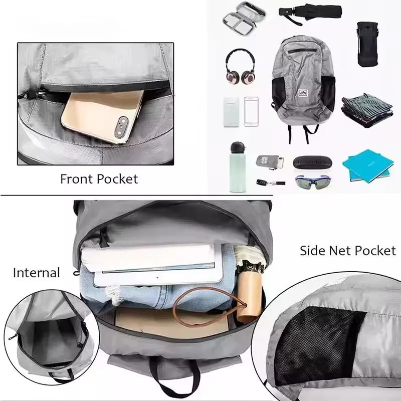Ultra Light Outdoor Hiking Backpack Convenient Storage Bag Waterproof and Foldable Backpack Storage Bag