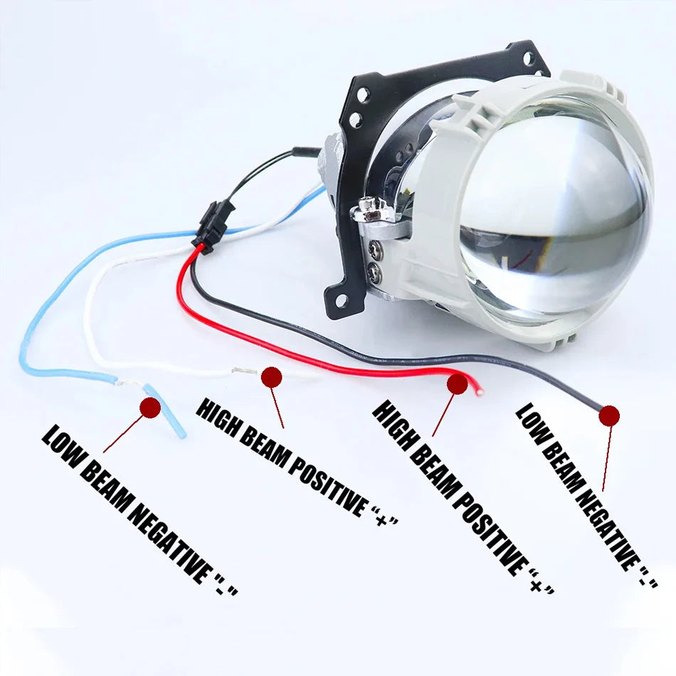 2.5 Inch Car Bi LED Projector Lens 90000LMFor H4 H7 9005 9006 High Low Beam H1 H11 H8 80W Headlights Projector Lights 12V 24V ﻿