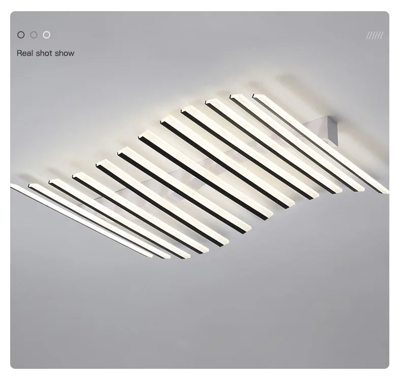 Modern LED Suitable for Living Room Pendant Lights With Remote Control Indoor Bedroom Office Lighting Long Strip Ceiling Lights