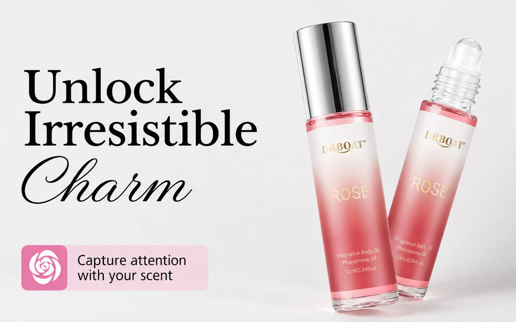 10ML Roll‑On Women Body Perfume Oil, Portable Floral Oriental Fruity Fragrance Body Oil, Juicy Peach Rose Scent for Dating
