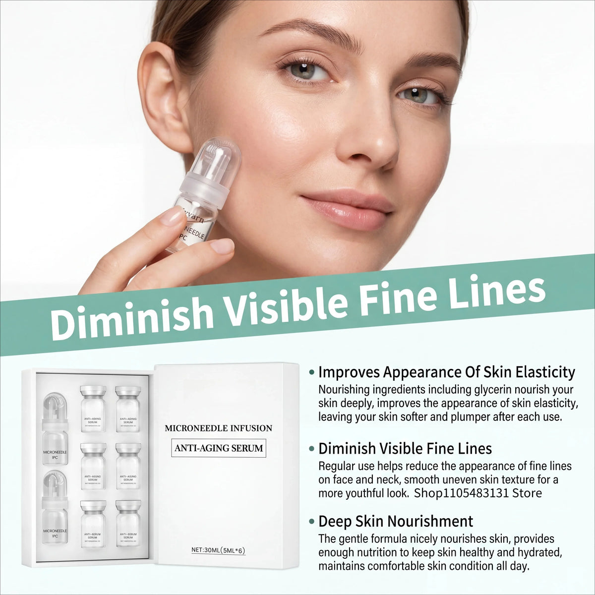Korean Micro‑Molecule Anti‑Aging Serum Kit Collagen & Hyaluronic Acid Anti‑Wrinkle Firming Pore Refining Hydrating Facial Care