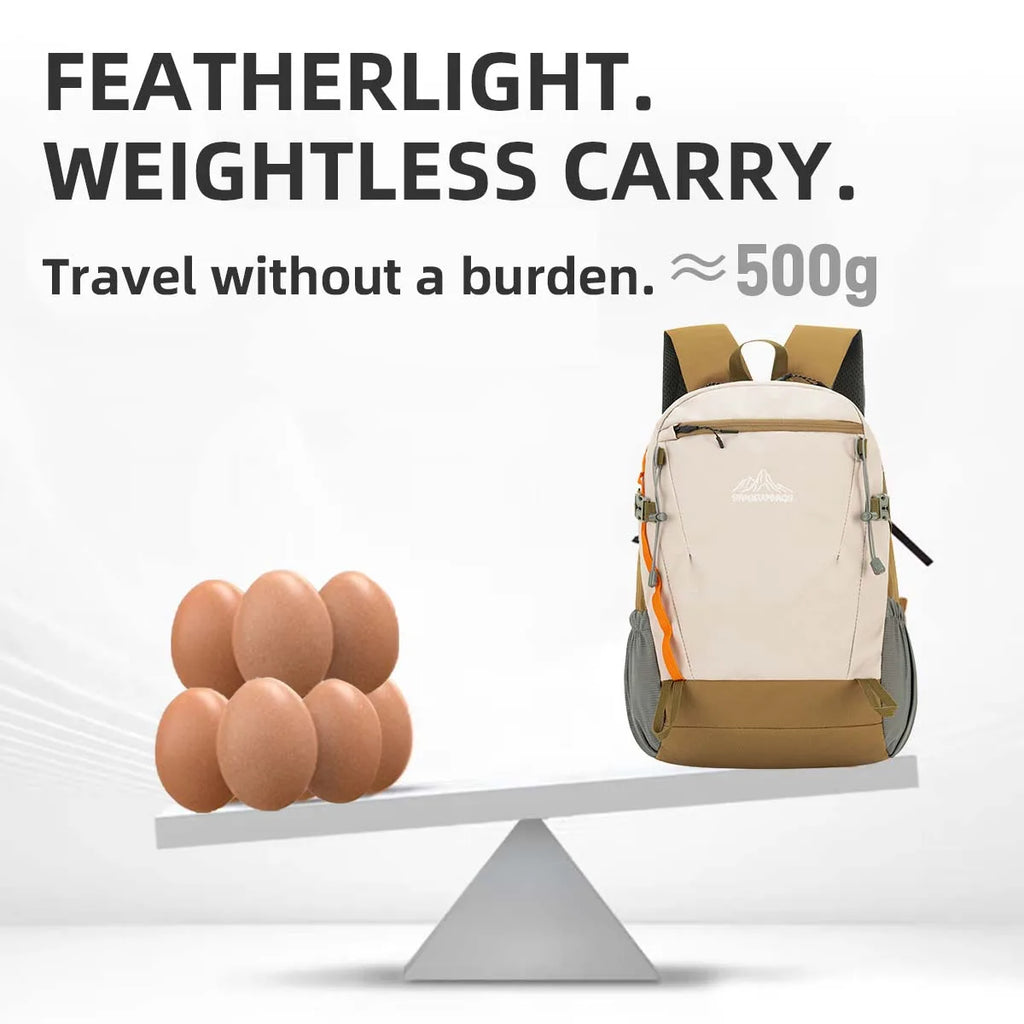 Outdoor Hiking Mountaineering Bag for Women, Lightweight Waterproof Ultra-Light Small Backpack 22 Liters Travel Climbing Lightweight Backpack for Junior High School Students and College Students