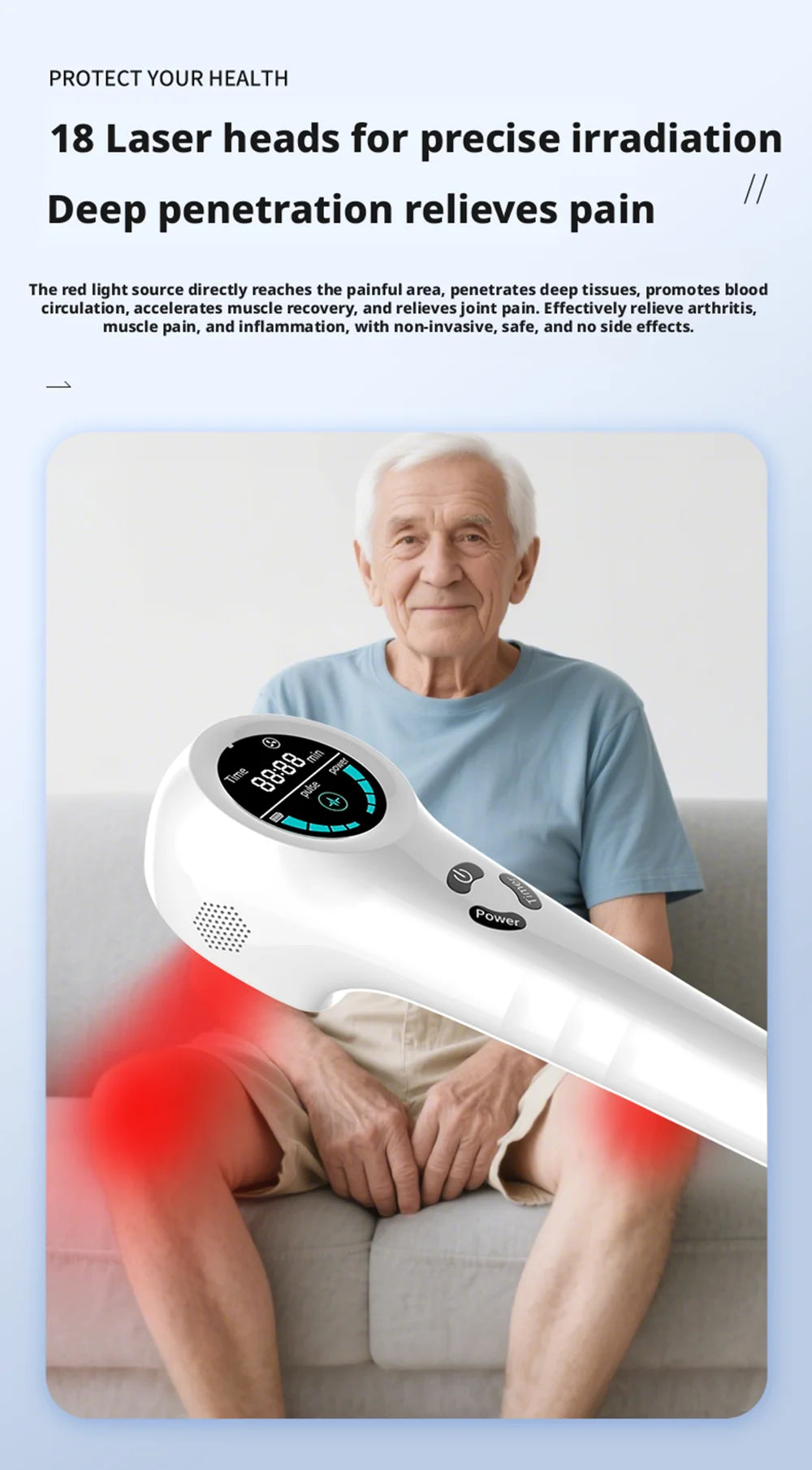 650nm+808nm Handheld Face Body Red Light Infrared Beauty Device Skin Rejuvenation Muscle Joint Body Fatigue Relief Health Care