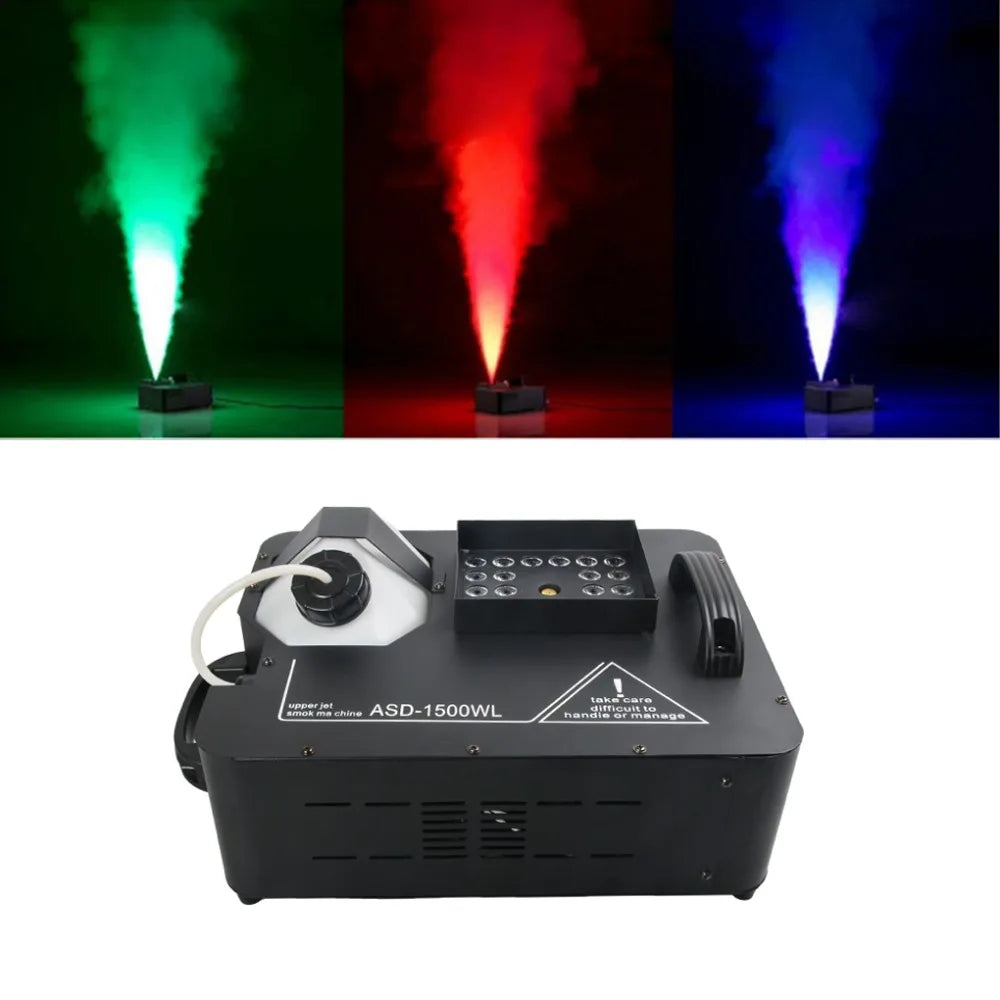 1500w Dmx Vertical Led Fog Machine Wedding Dj Bar Smoke Projection Rgb 24led Stage Light Spray Fogger For Halloween Disco Party