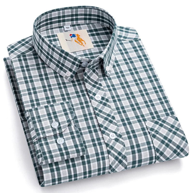 8XL Classic Plaid Men's Flannel Shirts Men Long Sleeve Casual Men's Flannel Shirts Men Long Sleeve Casual Big Size Single Pocket
