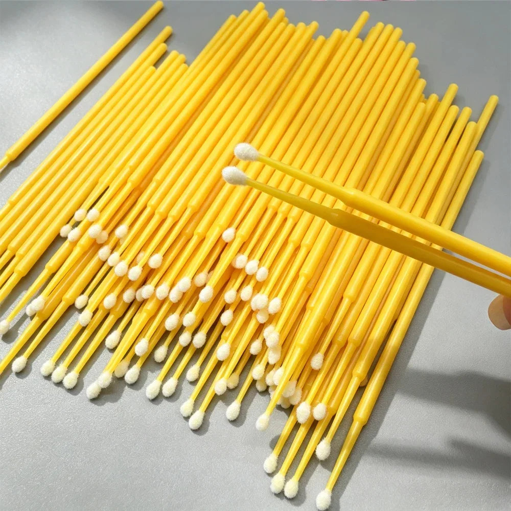 100PCS Crystal Micro Brush Disposable Lashes Removing Swab Mascara Wands Applicator Eyelash Extension Brushes Makeup Tools