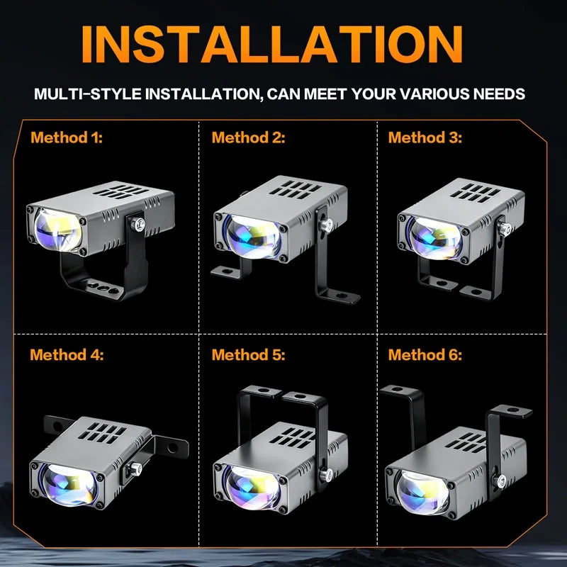 2X LED Headlight Bumper Fog Lamps Projector Lens Work Light Mini Driving Light Auxiliary Lights For Car Motorcycle