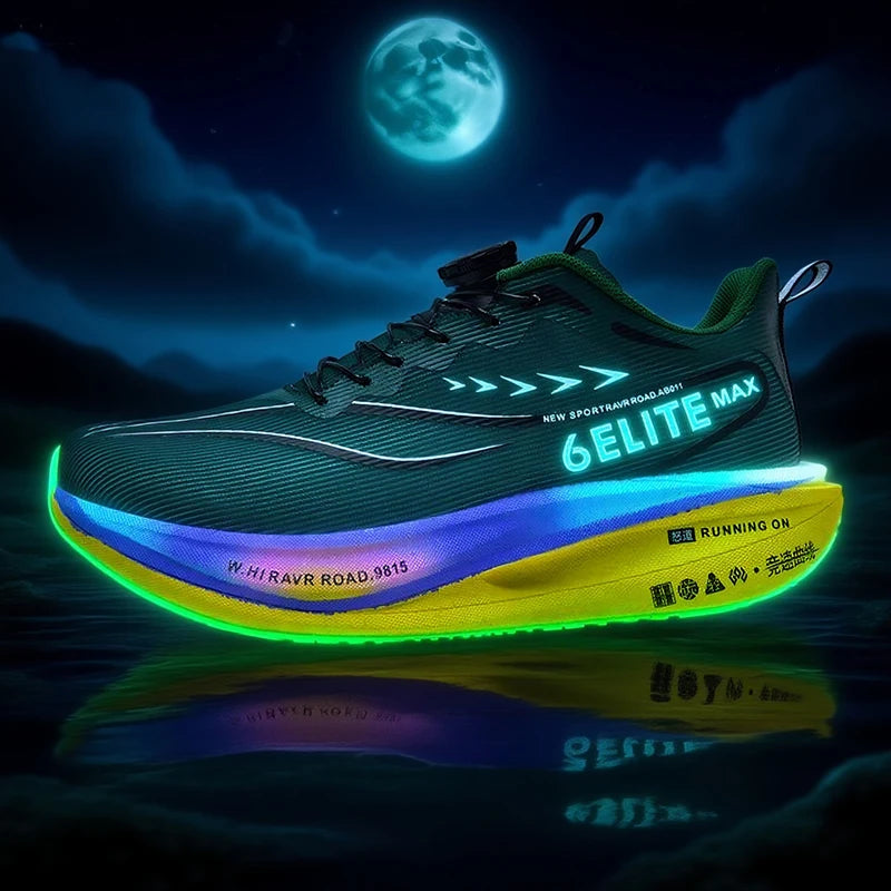 Men Running Shoes Carbon Board Speciality Marathon Sports Breathable Lightweight Women's Comfortable Athletic Nonskid Sneakers