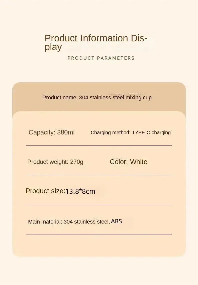 380ML Electric Coffee Self Mixing Mug IP67 Waterproof Coffee Stirring Mug USB Charging Digital Display Automatic Magnetic Cup