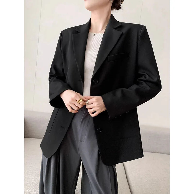 New Women's Blazer Jacket 2025 Spring Autumn Casual Design Sense Ladies Outerwear All-match Elegant Fashion Female Suit Coat