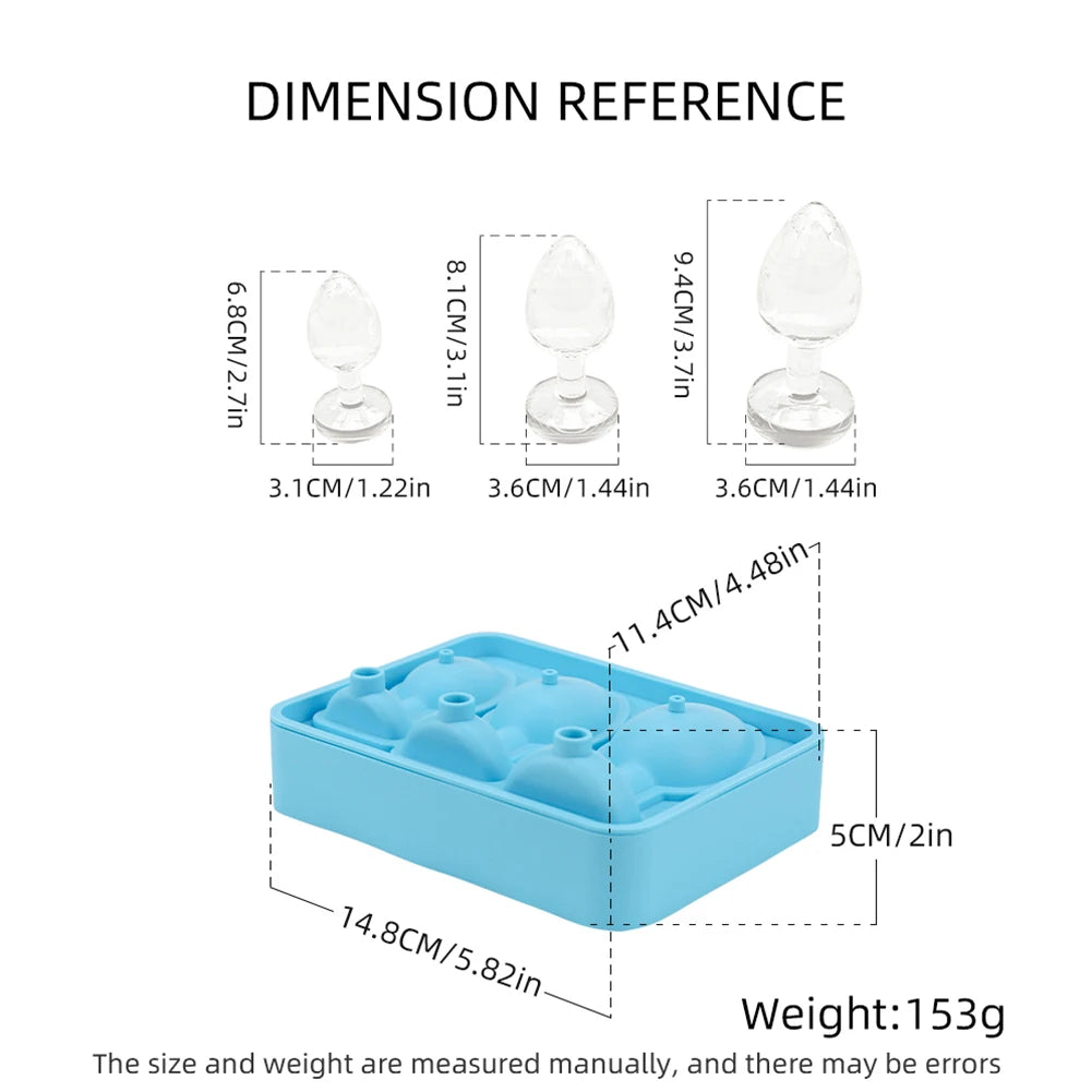 1-5Pcs Silicone Ice Cube Mold Funny Butt Plug Shaped Ice Tray Maker for Bars Cocktail Whiskey Chilling Drinking Kitchen Gadgets