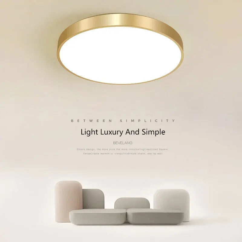 Modern LED Aisle Ceiling Light Lamps For Bedroom Corridor Garage Cloakroom Balcony Indoor Lighting Fixtures Simple Golden Round