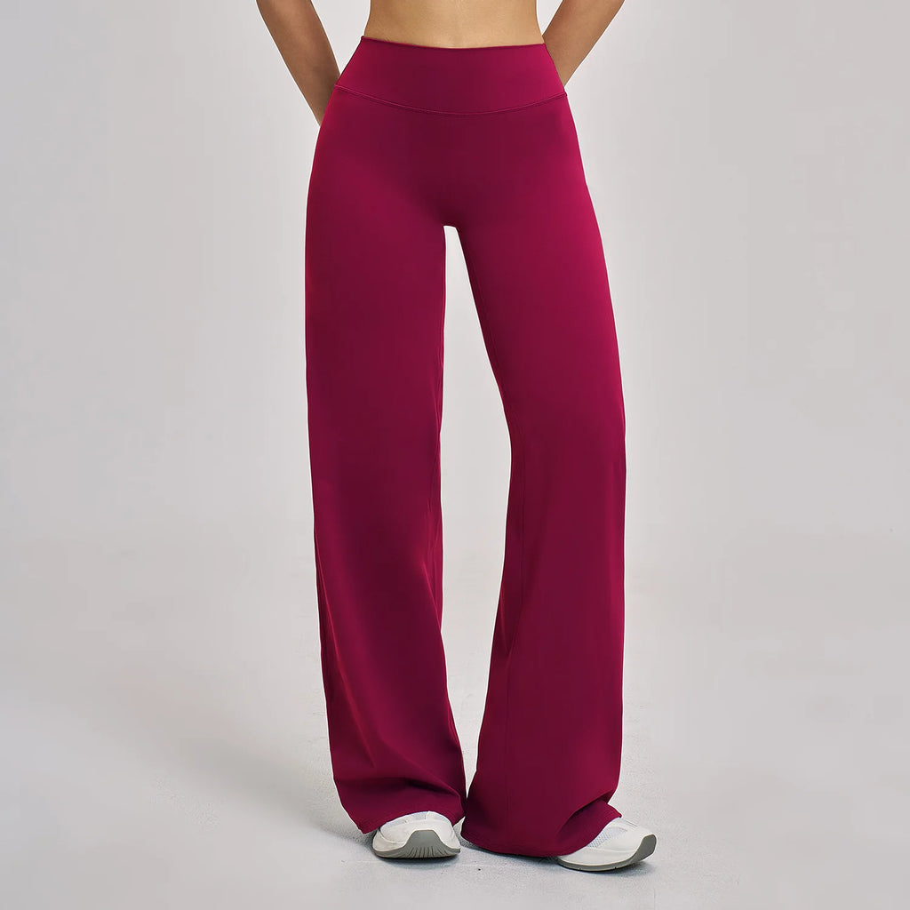 Women's Sports Yoga Pants High Waisted Straight Flared Trousers Running Fitness Sport Trousers Female Gym Casual Sports Pants