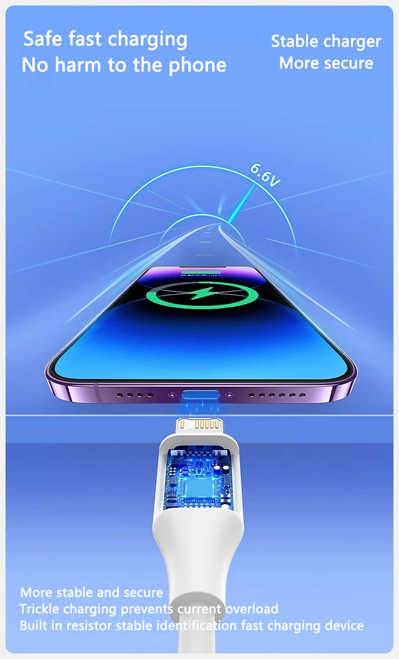 PD 35W USB Cable For iPhone 14 13 12 11 Pro Max 7 8 14 Plus XS XR Fast Charging USB C Cable Charger Date Wire Accessories