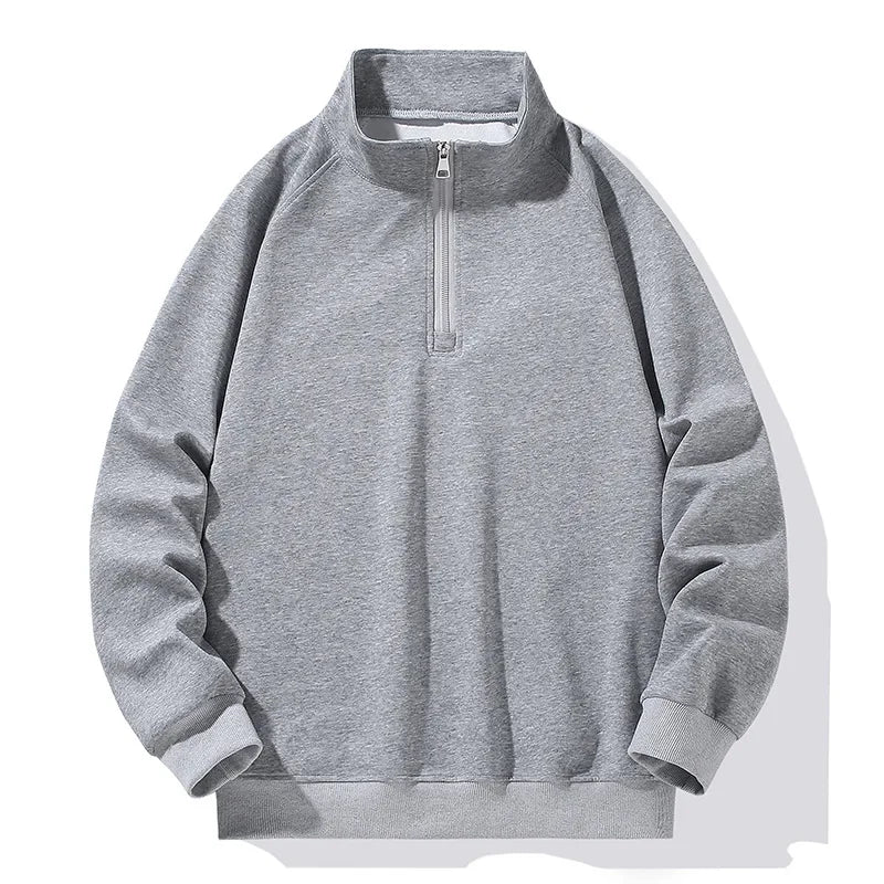 Big Size Clothing Store Sweatshirt Men Half Turtleneck Zip-up Long Sleeve Pullover Male Loose Fit Spring Autumn Large Plus 10XL