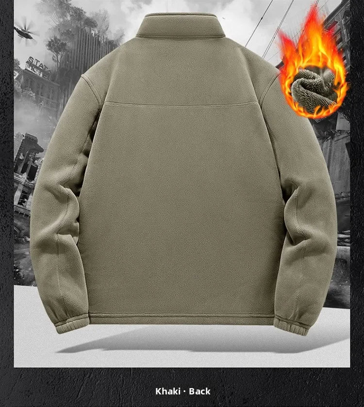 Winter Jacket Men's Fleece Jacket Winter Thickened Zip Up Coat Outdoor Thermal Warm Fleecewear For Sports Men's Winter Jacket