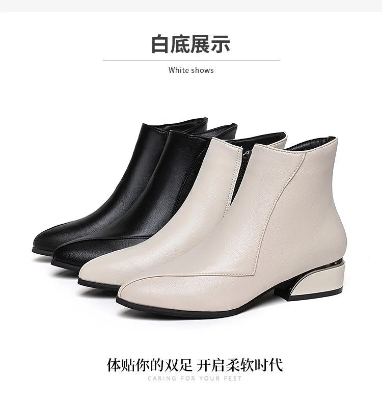Autumn and Winter 2024 Women Boots British Style Fashion Boots for Women New Thick Heeled Oversized Fashion Short Boots