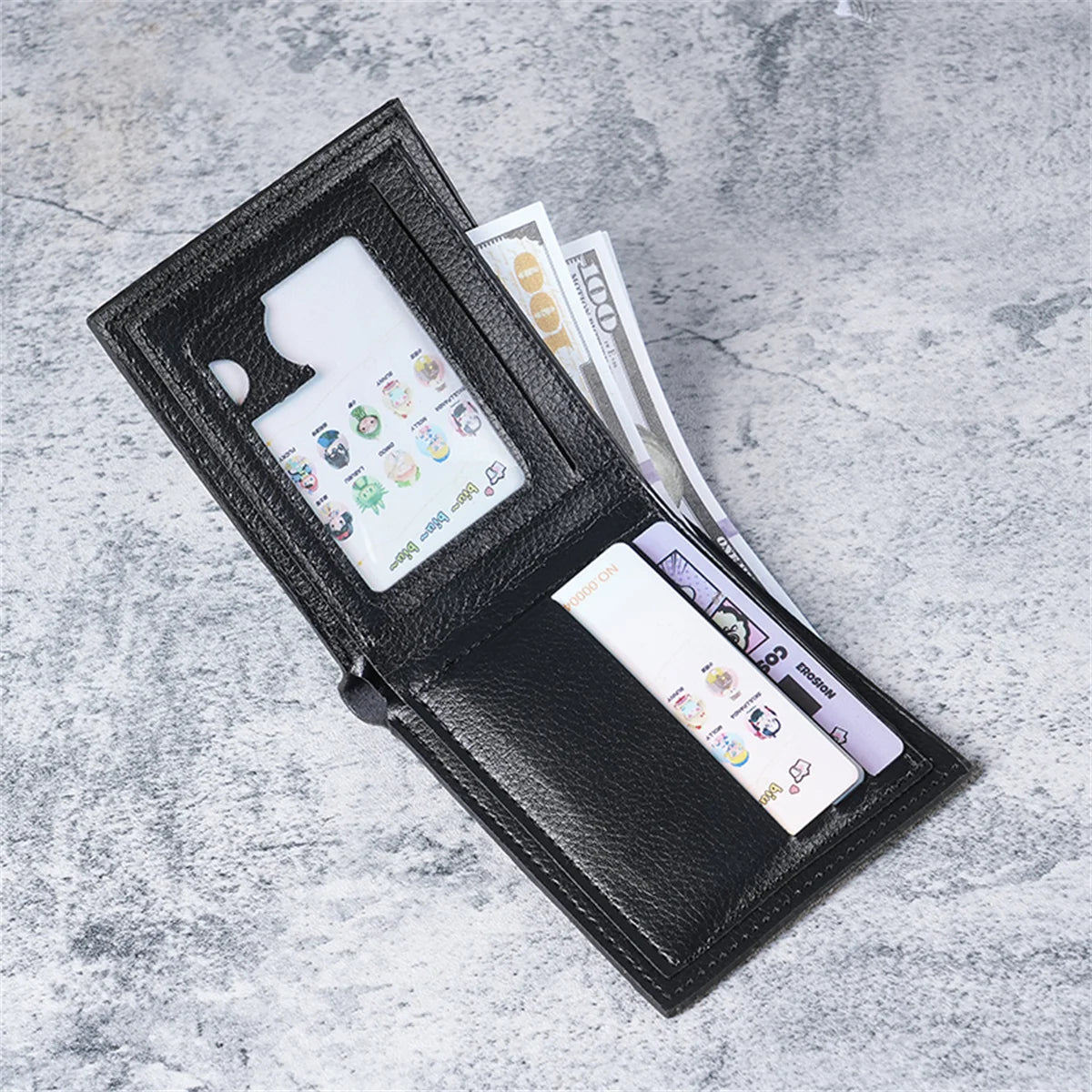 Men's Short Wallet Thin New High-value Eagle Pattern Student Youth Soft Leather Coin Purse Card Package
