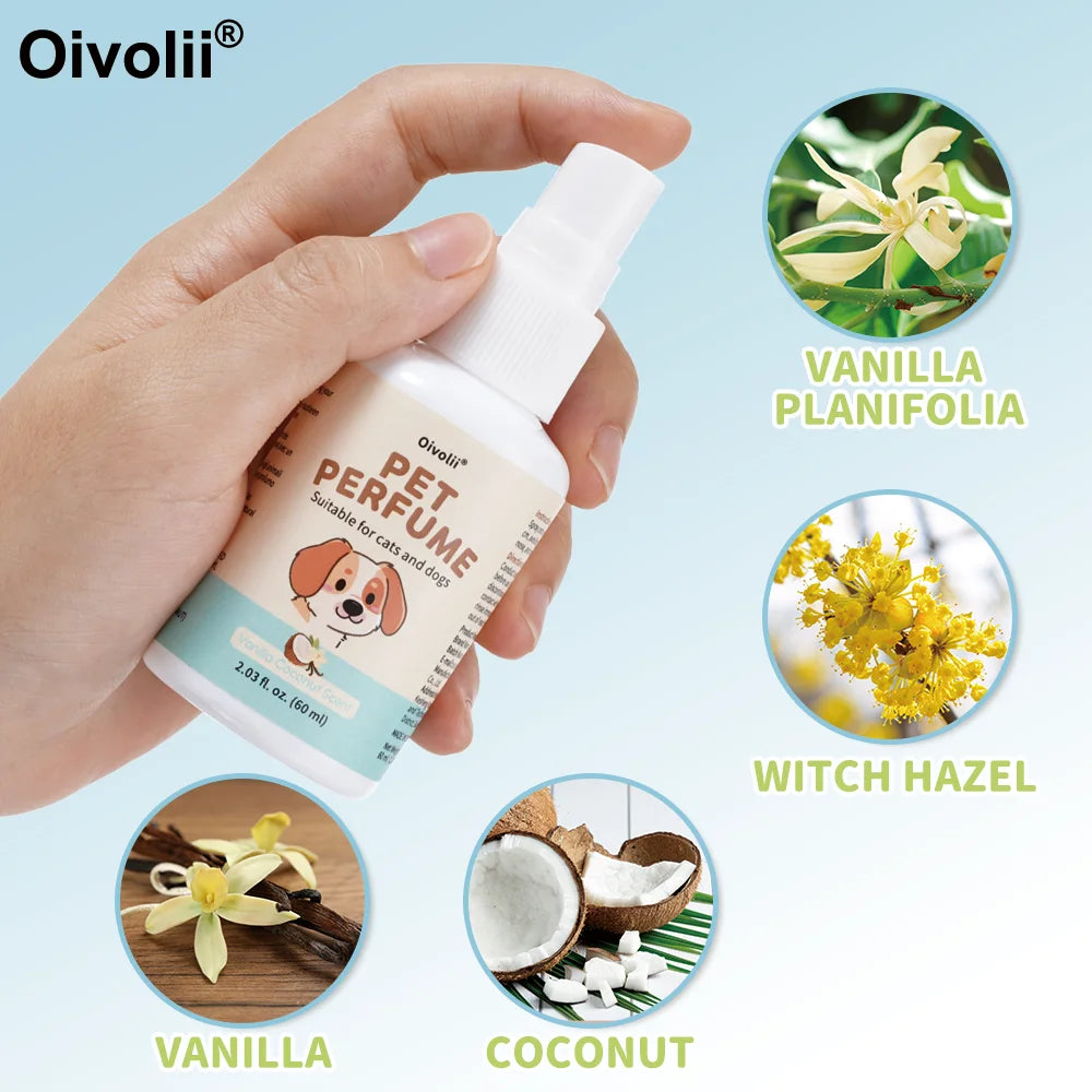 Vanilla Coconut Scent Pet Perfume Natural Formula Long Lasting Fragrance Gentle  For Pet Grooming And Home Use For Dogs And Cats