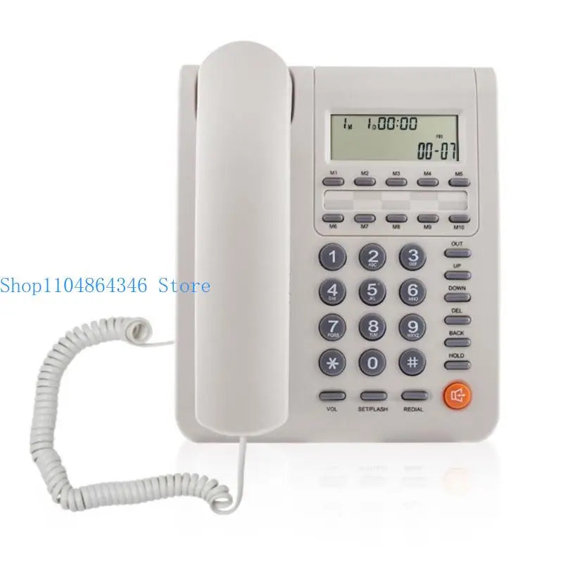 5asd Desktop Landline Telephone Fixed Phone Corded Telephone with Caller Display Cord Record for Home Hotel Offices and More