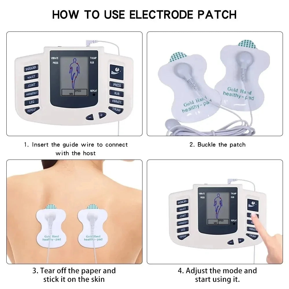 8-mode Full Body Massager Electric Muscle Stimulator Acupuncture Low Frequency Pulse Vibration Massage Relax Muscle Anti-fatigue