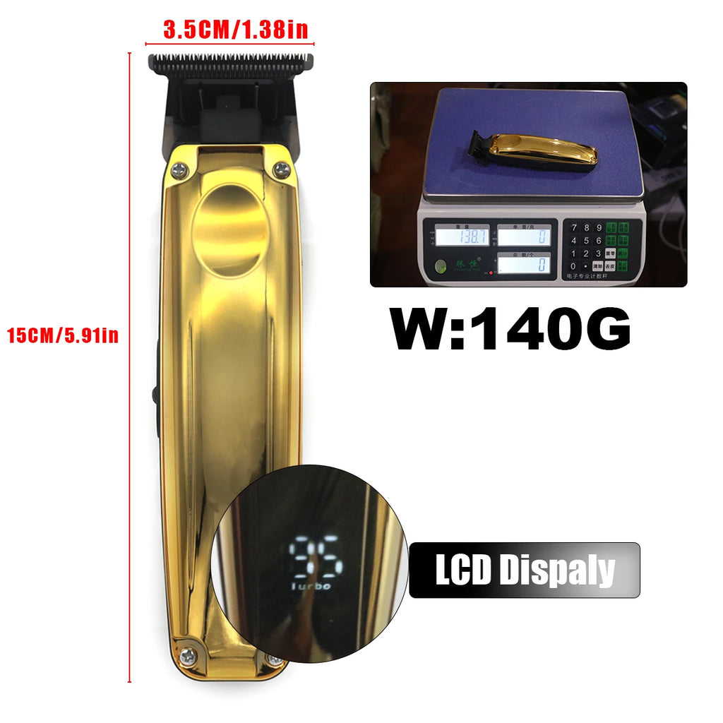 Beard Trimmer for Men with DLC Blade T-Blade Zero Gapped 8000RPM 5W Low Noise Cordless Professional Hair Trimmer Machine Barber
