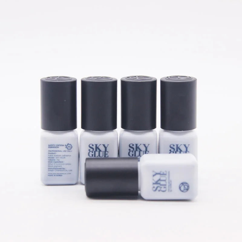 5ml Korean Original Sky Glue S Plus Black Red Blue White Cap Lash Adhesive Low Irritation Quick Drying Eyelash Extension Glue