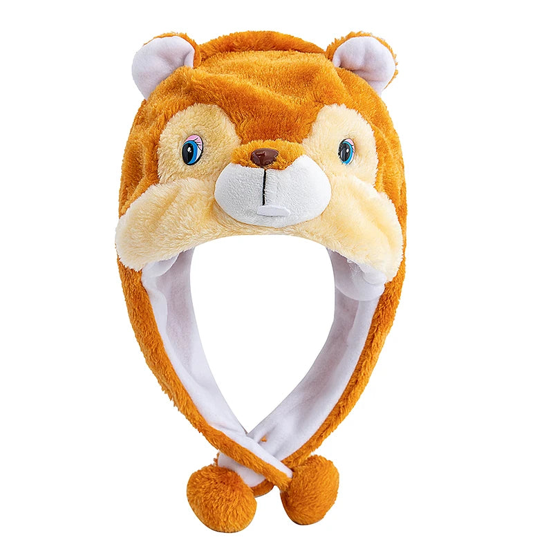 Hot Sale Unisex Funny Bulls Head 3D Animal Style Decorative Hat Winter Cap For Men Women Plush Fur Lovely Family Hat