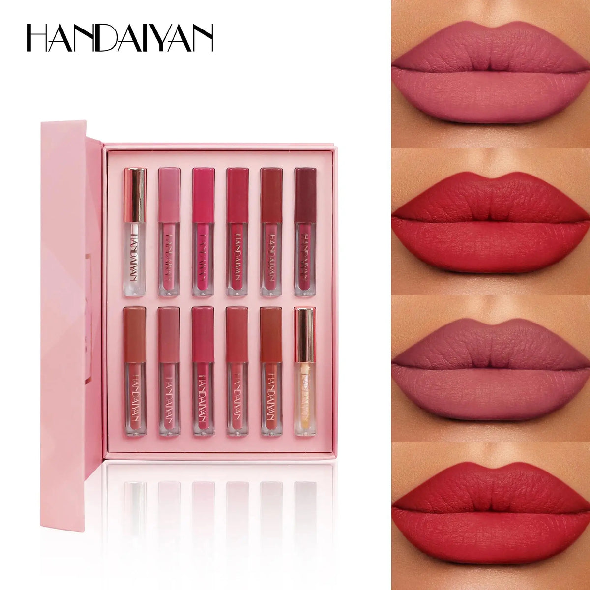 12 Shades Velvet Lipstick Set Nude Matte Lip Gloss Long Lasting Waterproof Smudge Proof Beauty Makeup Kit