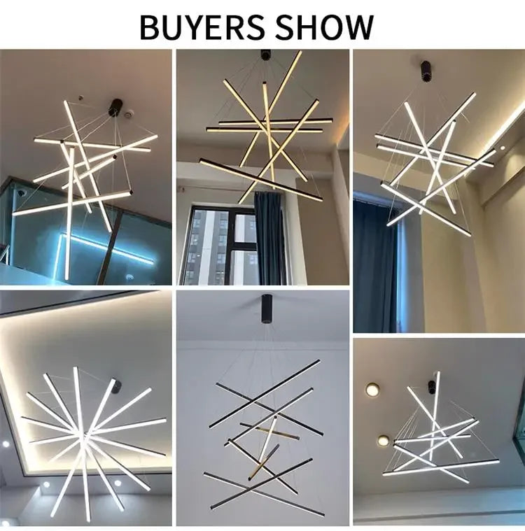 Modern LED Ceiling Chandelier Stair Living Room Pendant Lamp Kitchen Hall Hanging Light Indoor Home Decoration Lighting Fixture