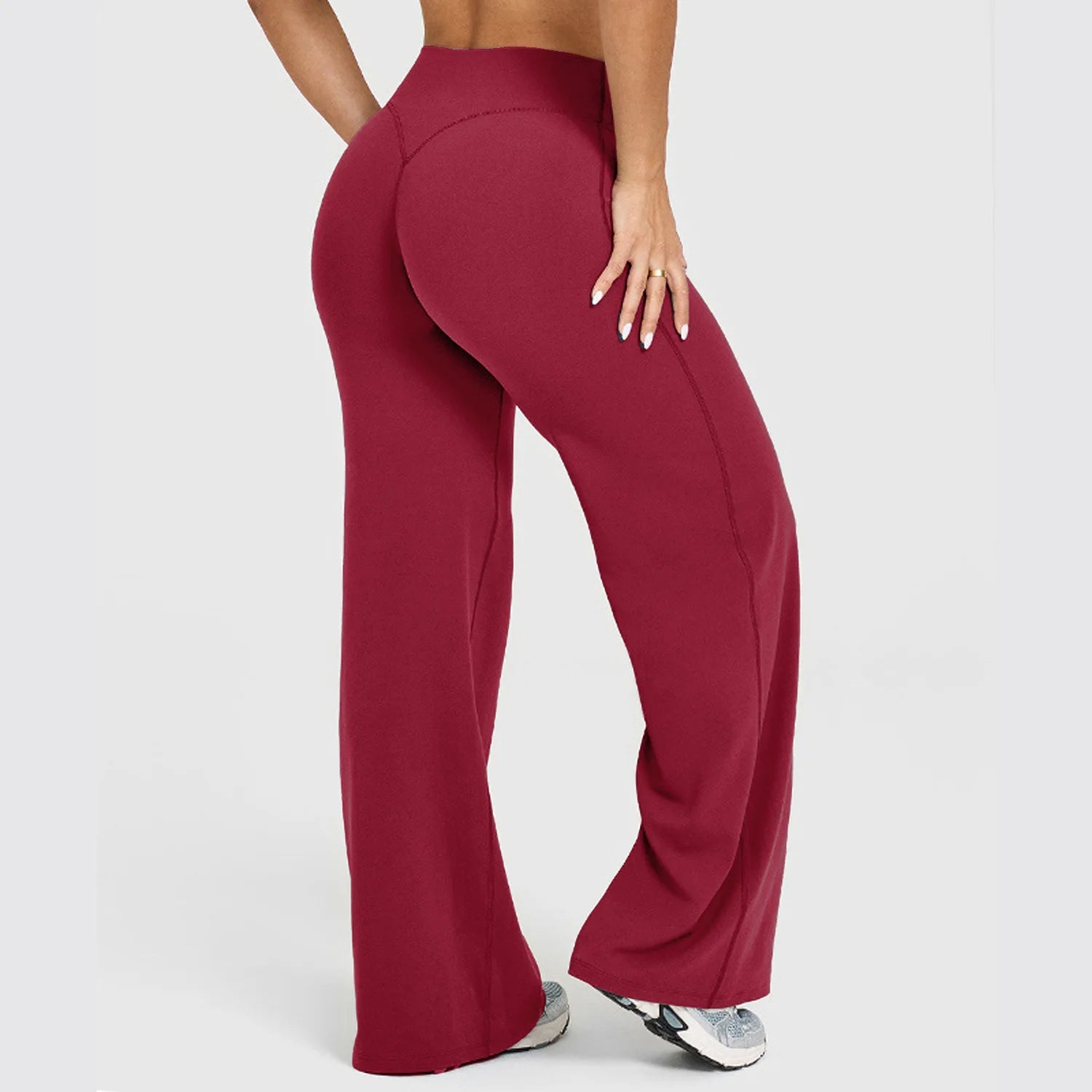 GYM Naked Feel Pilates Running Sport Trousers Straight-Leg Pants Ultra Soft Butter Fabric Women's Mid-Waist Yoga Pants