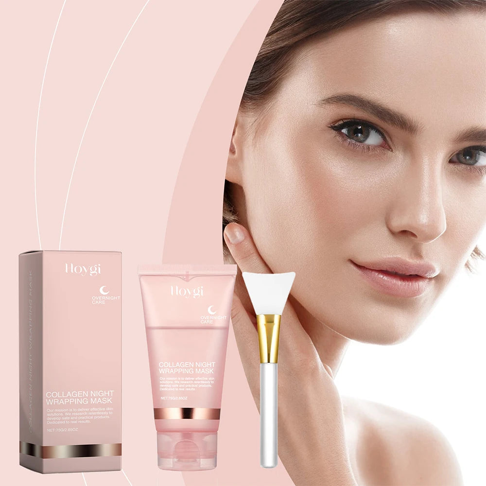 75ml Collagen Peel-off Mask, Night Wrapping Facial Mud Firming Mask Daily Face Skincare Deep Cleaning Skin-Peeling Off Covers