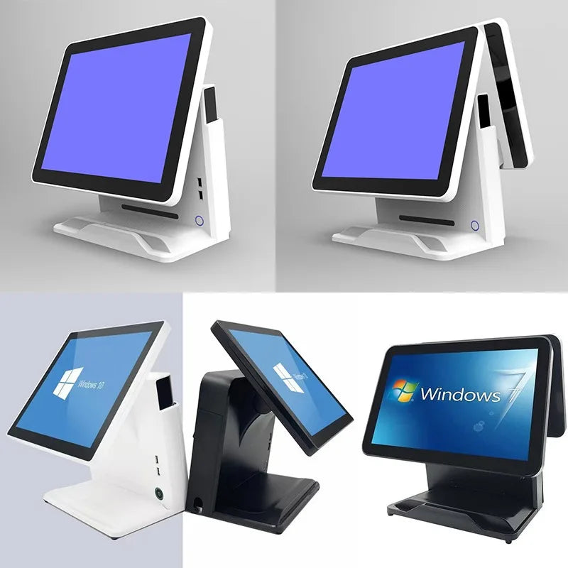 15 Inch Wall Mounted All In One Touchscreen POS Cash Register Single Dual Screen Retail Store Restaurant Ordering Machine