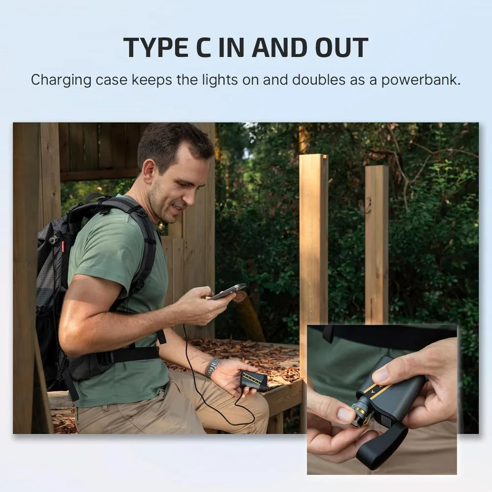 Baton4 Premium Edition EDC Flashlight 1300 Lumens with Type-C Charging Case, Powered by Rechargeable Battery, Small