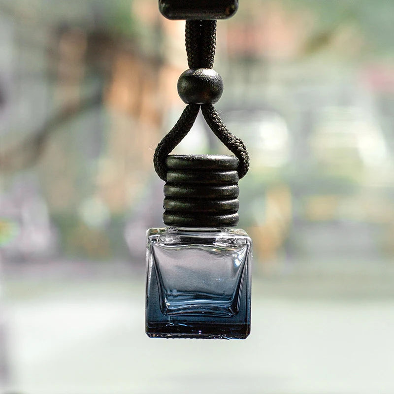 New 1Pc Black Cap Dyed Square Cap Empty Bottle Car Essential Oil Diffuser Fragrance Air Freshener Scent Perfume Bottle Ornament